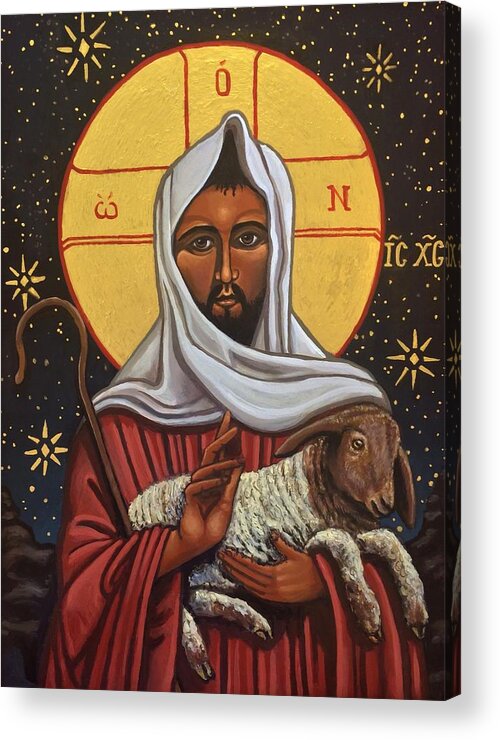 Iconography Acrylic Print featuring the painting The Good Shepherd by Kelly Latimore