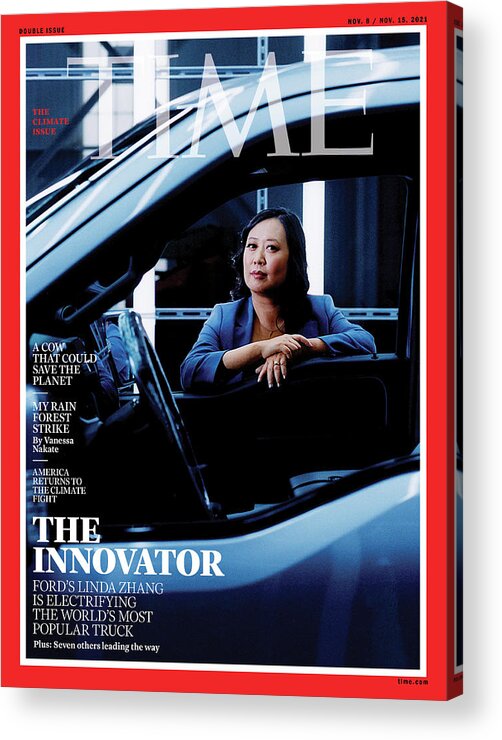 Linda Zhang Acrylic Print featuring the photograph The Innovator - Linda Zhang - The Climate Issue by Photograph by Jingyu Lin for TIME