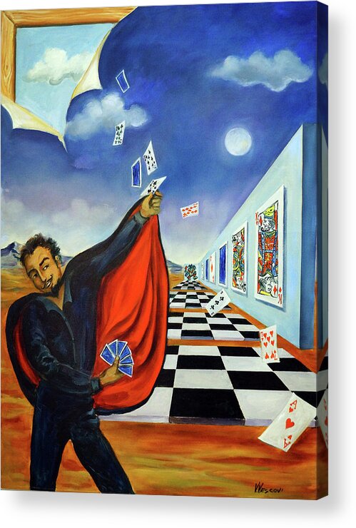 Surreal Landscape Acrylic Print featuring the painting The Magician by Valerie Vescovi Surreal Landscape Acrylic Print featuring the painting The Magician by Valerie Vescovi