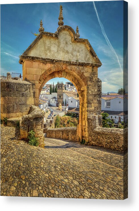 Ronda Acrylic Print featuring the photograph The main gate of Ronda by Micah Offman