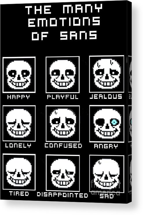 The Many Emotions Of Sans Undertale Painting by Finley Lewis - Pixels