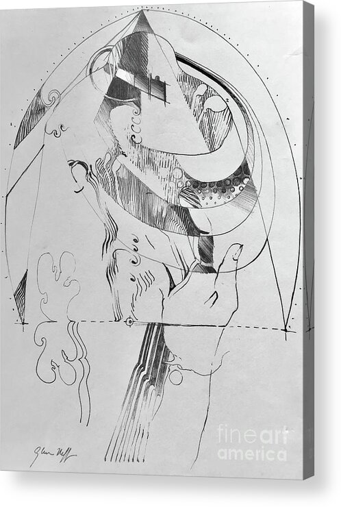 Drawing Acrylic Print featuring the drawing The Musician by Glen Neff