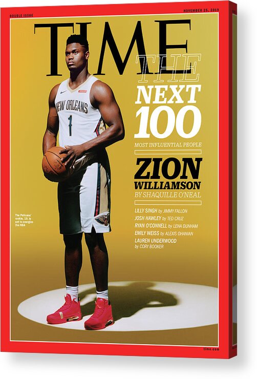 Time Acrylic Print featuring the photograph The Next 100 Most Influential People - Zion Williamson by Photograph by Scandebergs for TIME