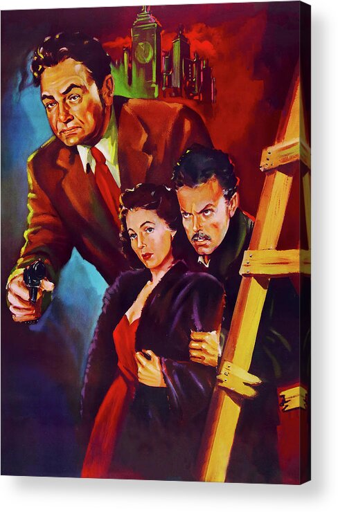 Stranger Acrylic Print featuring the painting ''The Stranger'', 1946, movie poster painting by Movie World Posters