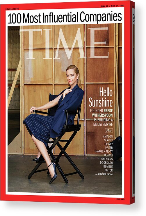 Time 100 Most Influential Companies Acrylic Print featuring the photograph TIME 100 Companies - Reese Witherspoon by Photograph by JUCO for TIME