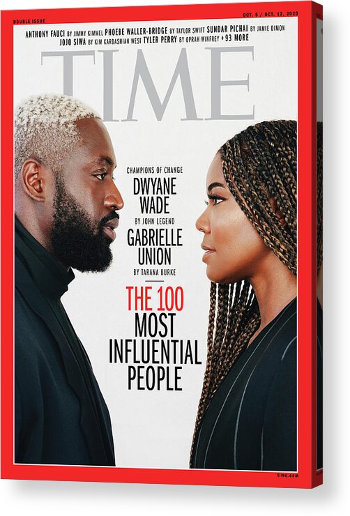 Time 100 Most Influential People Acrylic Print featuring the photograph TIME 100 - Dwyane Wade, Gabrielle Union by Photograph by Texas Isaiah for TIME