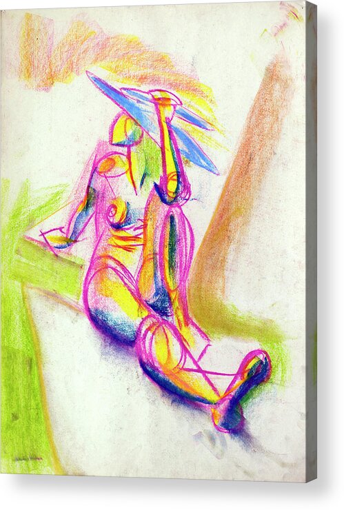 Colors Acrylic Print featuring the drawing Untitled_figure Study_cde by Paul Vitko
