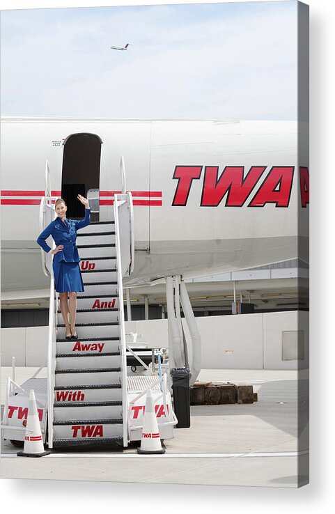Twa Acrylic Print featuring the photograph Up and Away with TWA by Sylvia Goldkranz
