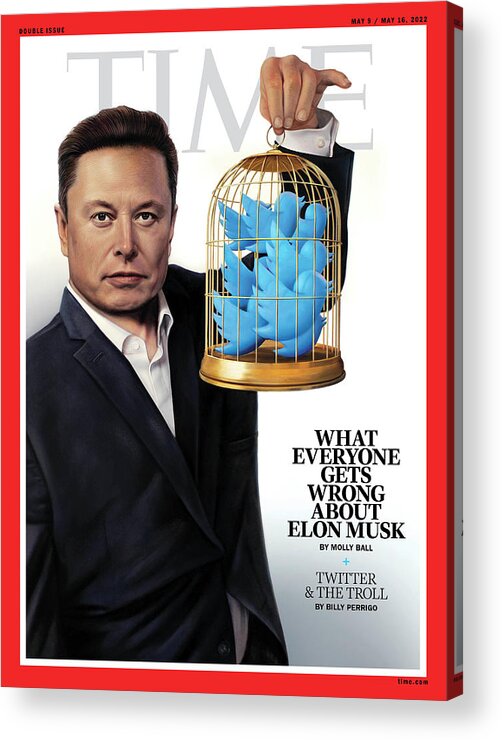 What Everyone Gets Wrong About Elon Musk Acrylic Print featuring the photograph What Everyone Gets Wrong About Elon Musk by Illustration by Tim O'Brien for TIME