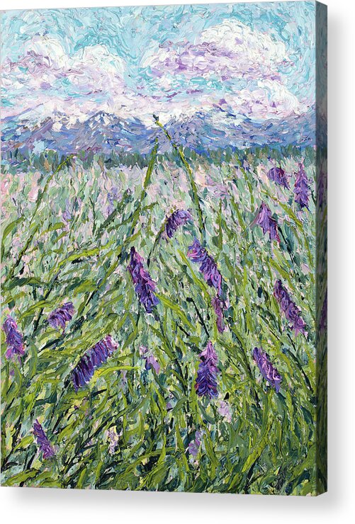 Oil Acrylic Print featuring the painting Wildflowers by Mary Giacomini