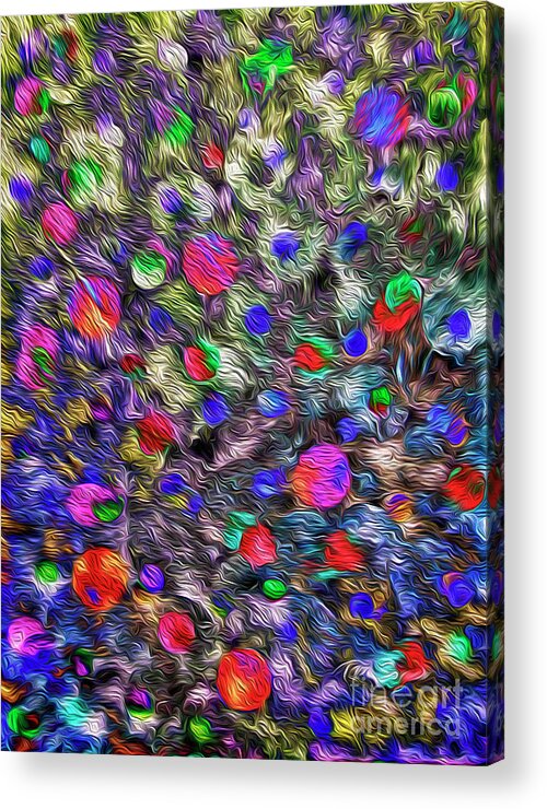 Orbs Acrylic Print featuring the mixed media Wondering Orbs 1 by Toni Somes