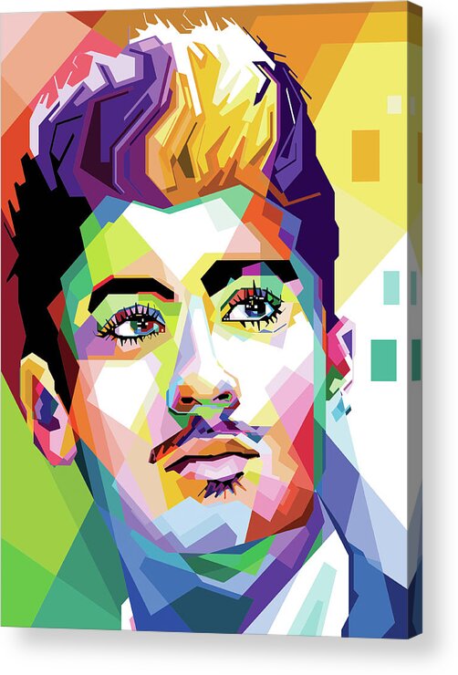 #zaynmalik #popart #digitalart Acrylic Print featuring the digital art Zayn Malik Pop Art by Herul Stock