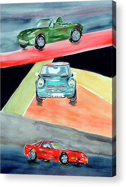 Sport Acrylic Print featuring the painting Zoom Zoom by Genevieve Holland