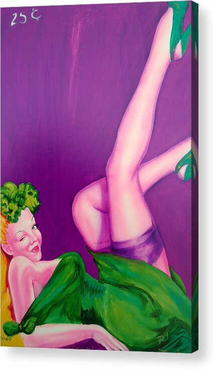 Pinup Art Acrylic Print featuring the painting 25 by Holly Picano