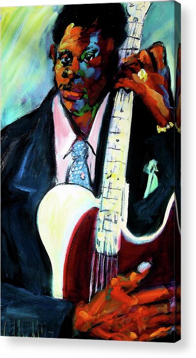 Bb King Acrylic Print featuring the painting Blues Boy by Les Leffingwell