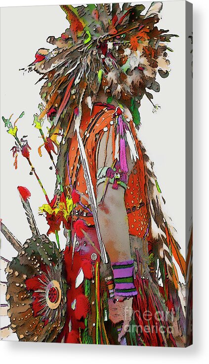 Indians Acrylic Print featuring the photograph Waiting to Dance - 2 by Linda Parker