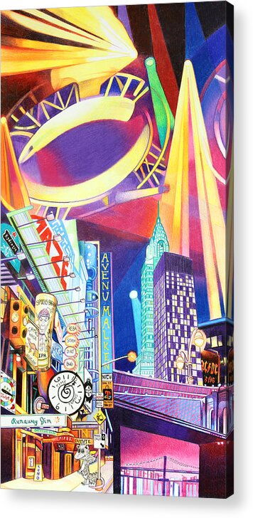 Phish Acrylic Print featuring the drawing Phish New Years in New York Left panel by Joshua Morton