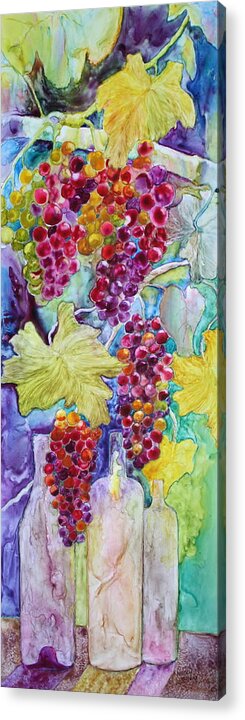 Grapes Acrylic Print featuring the painting Bacchus by Nancy Jolley