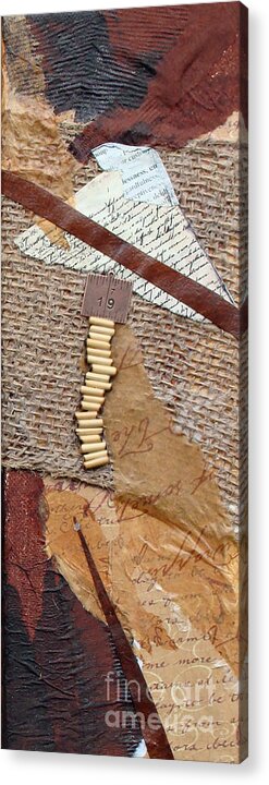 Earthy Acrylic Print featuring the mixed media Measured Moments 19 by Phyllis Howard