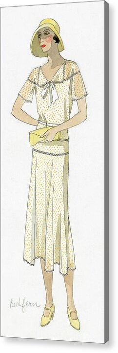 Fashion Acrylic Print featuring the digital art Woman Wearing A Dress By Redfern by David