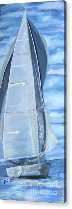 Sailboat Acrylic Print featuring the painting Smooth Sailing by JoAnn Wheeler