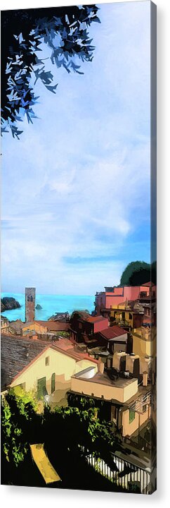 Italy Acrylic Print featuring the digital art Rooftop Garden View by Gina Harrison