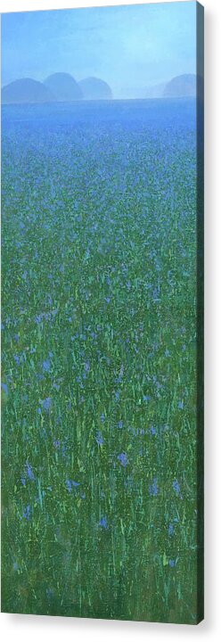 Landscape Acrylic Print featuring the painting Blue Meadow 2 by Steve Mitchell