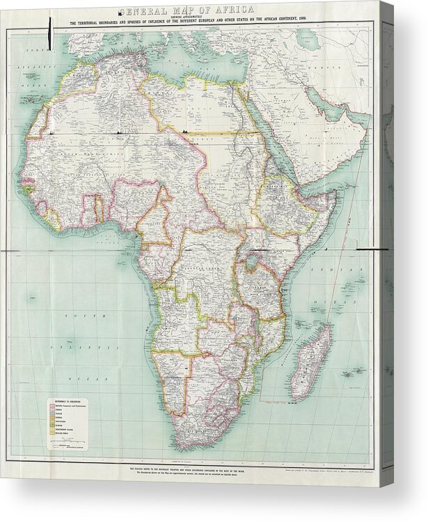 Africa Acrylic Print featuring the photograph Map Of Africa #1 by Library Of Congress, Geography And Map Division