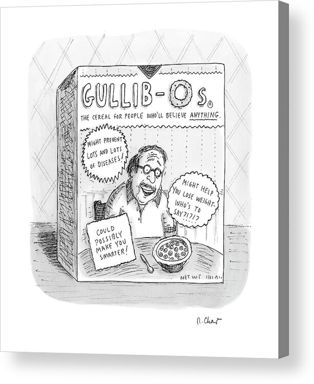 Advertisement Acrylic Print featuring the drawing New Yorker August 27th, 2007 by Roz Chast