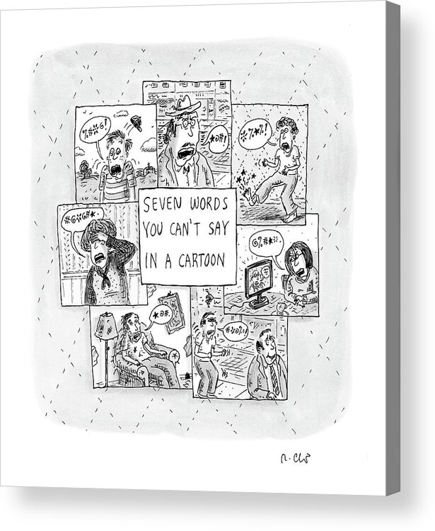 Captionless Acrylic Print featuring the drawing New Yorker July 7th, 2008 by Roz Chast