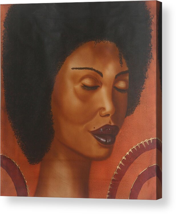 Afro Acrylic Print featuring the painting Afro by Fred Odle