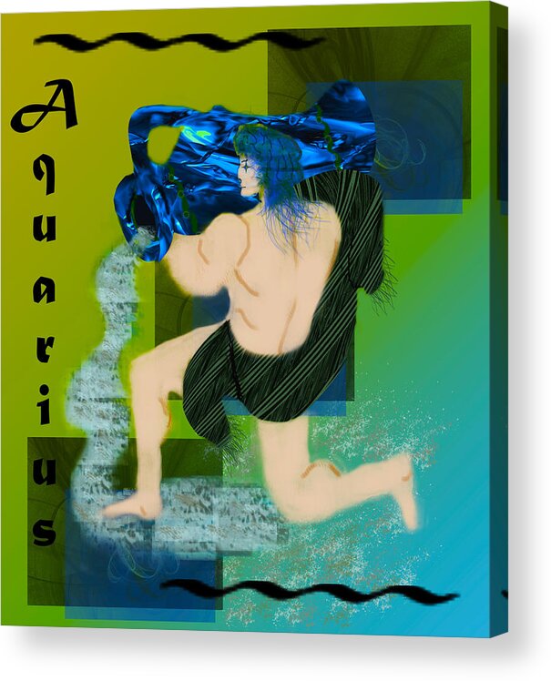 Aquarius Acrylic Print featuring the digital art Aquarius by Camille Lopez