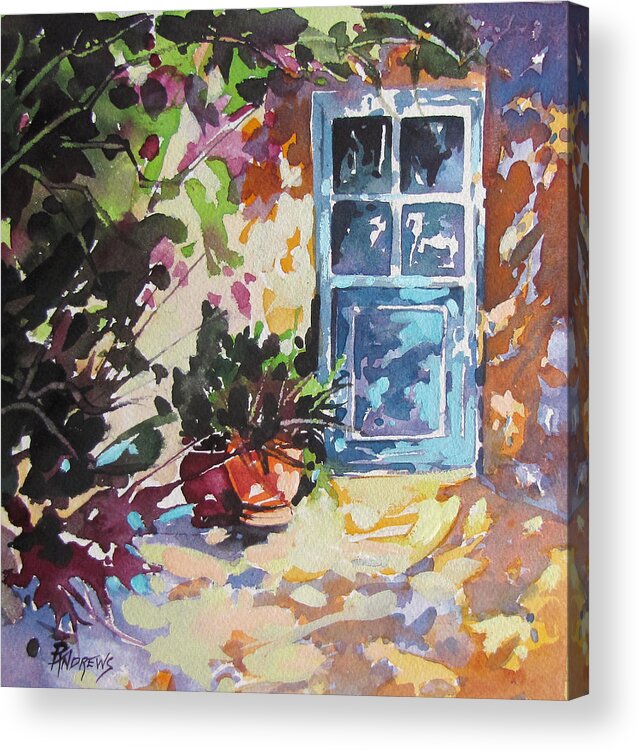 Provence Acrylic Print featuring the painting Blue Door Provence by Rae Andrews