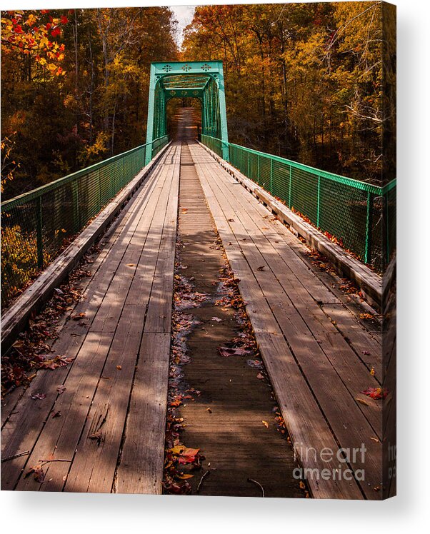 Bridge Photographs Acrylic Print featuring the photograph Bridge To An Adventure In Autumn by Jerry Cowart