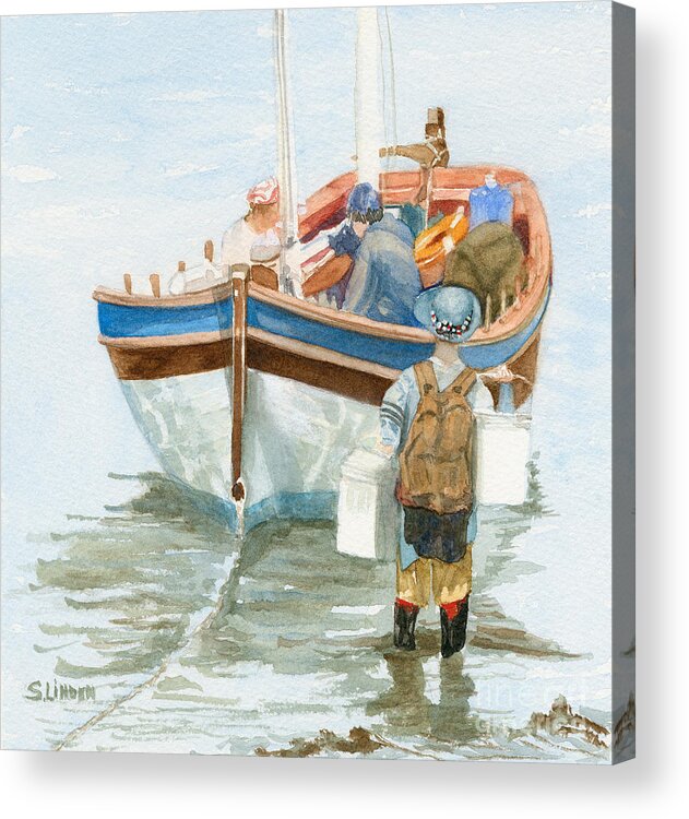 People - People And Boats - Sailors - Acrylic Print featuring the painting Chop Wood Carry Water by Sandy Linden
