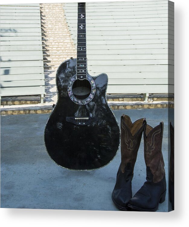 Western Acrylic Print featuring the photograph Country-Rock Singer Wanted- by Renee Anderson