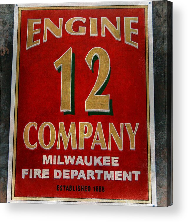 Fire Service Acrylic Print featuring the photograph Engine 12 by Susan McMenamin