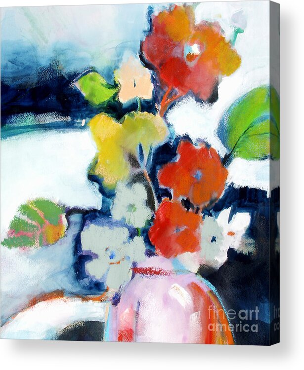 Flowers Acrylic Print featuring the painting Flower Vase No.1 by Michelle Abrams