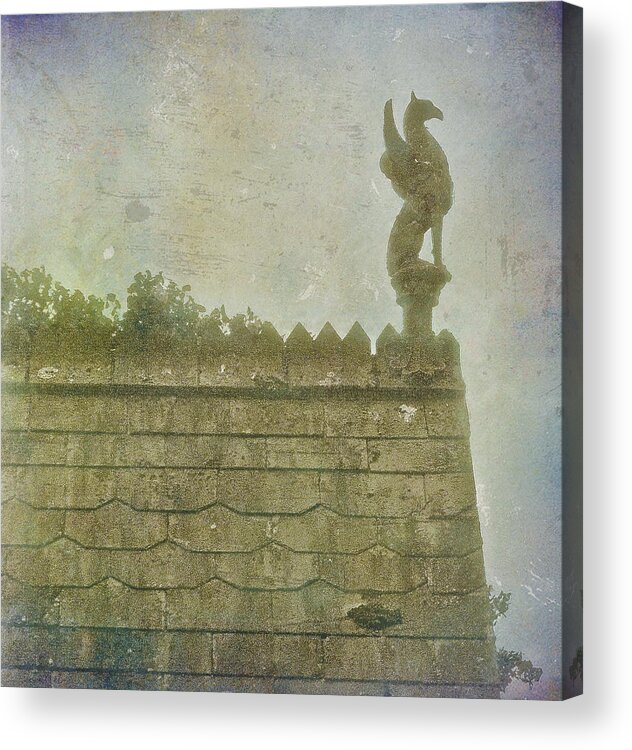 Gargoyle Acrylic Print featuring the mixed media Gargoyle by Kandy Hurley