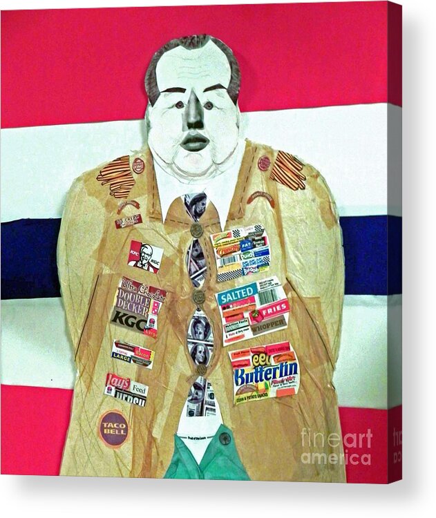 American Military Acrylic Print featuring the mixed media General Foods-a self-made man by Patricia Tierney