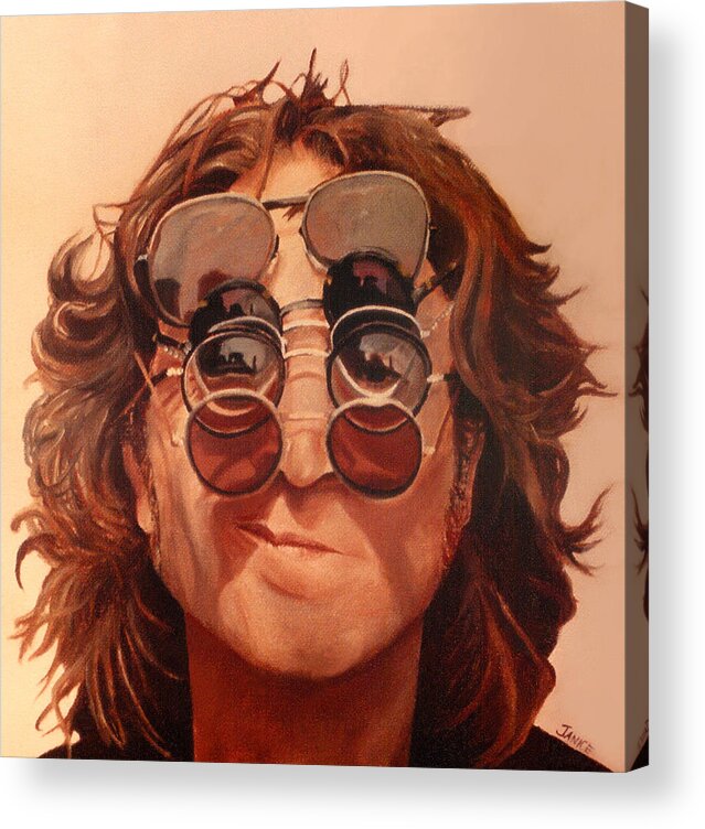 john Lennon Acrylic Print featuring the painting John Lennon by Janice Dunbar