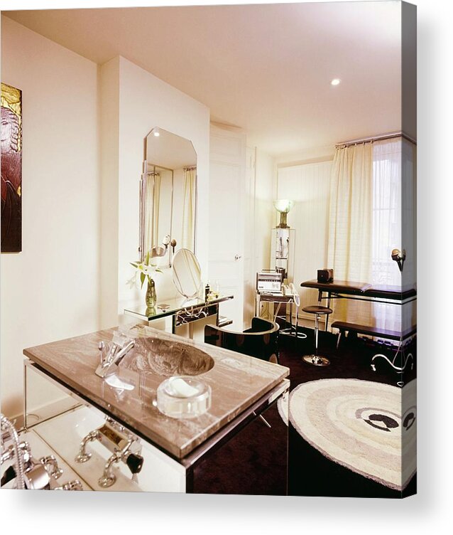 Decorative Art Acrylic Print featuring the photograph Karl Lagerfeld's Bathroom by Horst P. Horst