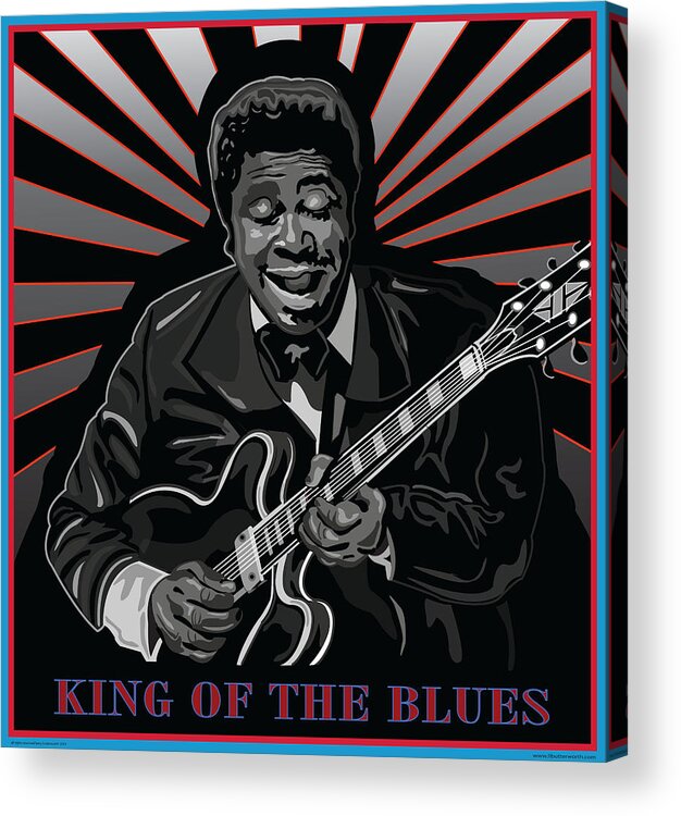 Bb King Acrylic Print featuring the digital art B.b. King American Blues Guitarist by Larry Butterworth
