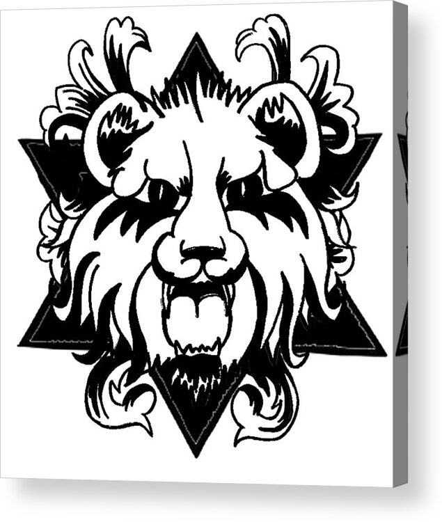 Rvin Acrylic Print featuring the drawing Lion of Judah by Marvin Barham