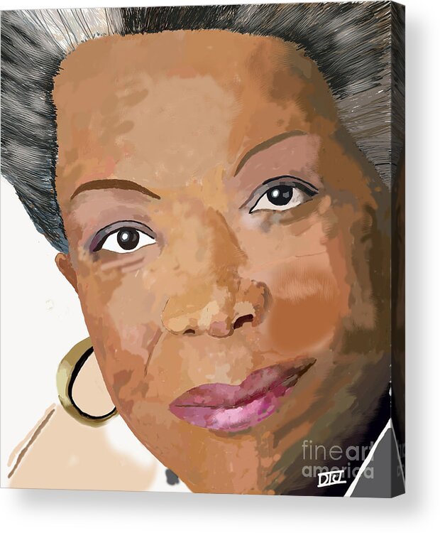 Maya Angelou Acrylic Print featuring the digital art Maya Angelou by David Jackson