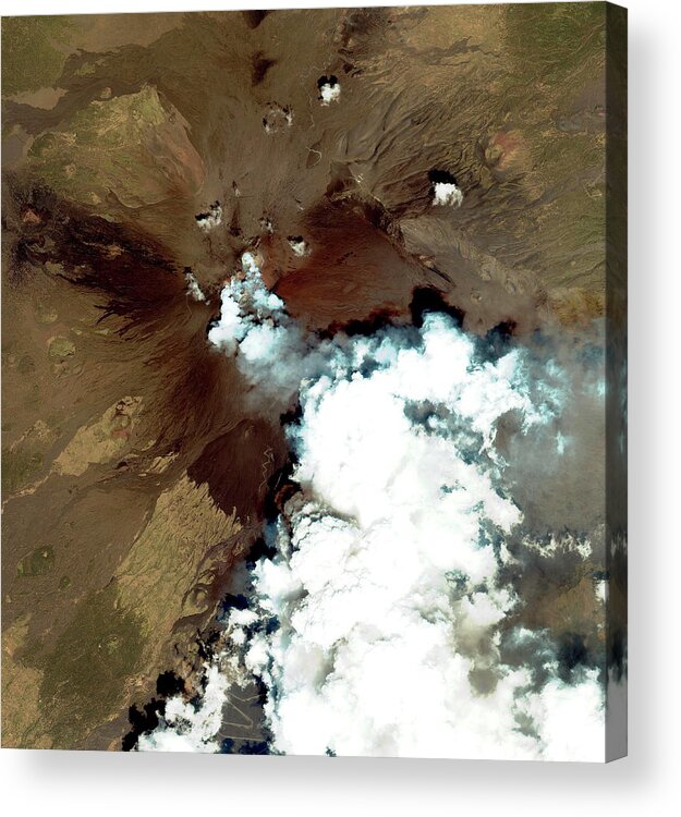 Mount Etna Acrylic Print featuring the photograph Mount Etna Erupting by Geoeye/science Photo Library