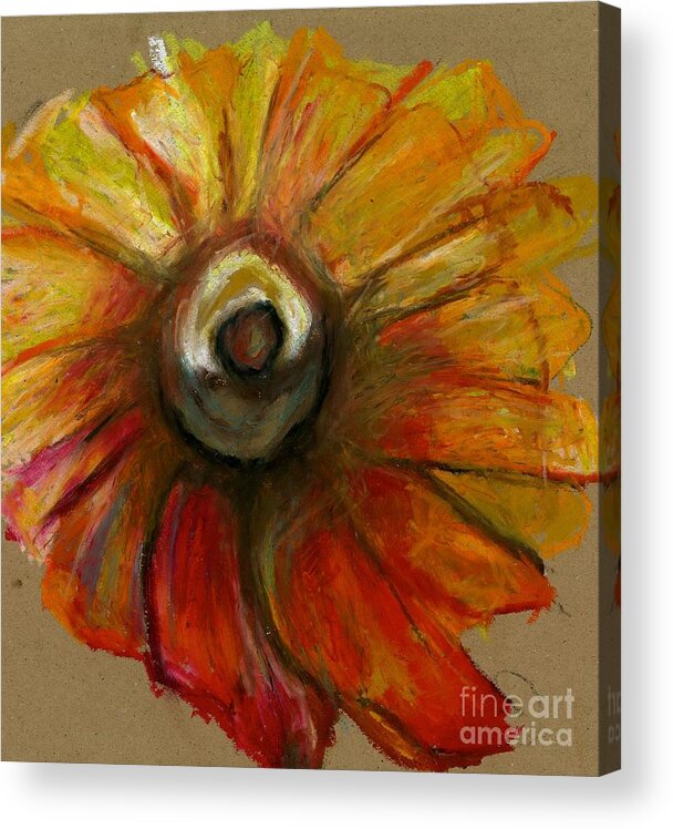 Oil Pastels Drawings Acrylic Print featuring the drawing Nature's Beauty by Jon Kittleson