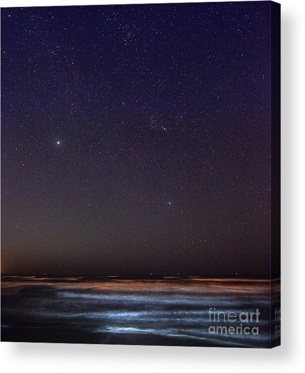 Starry Sky Acrylic Print featuring the photograph Night Beach by Martin Konopacki