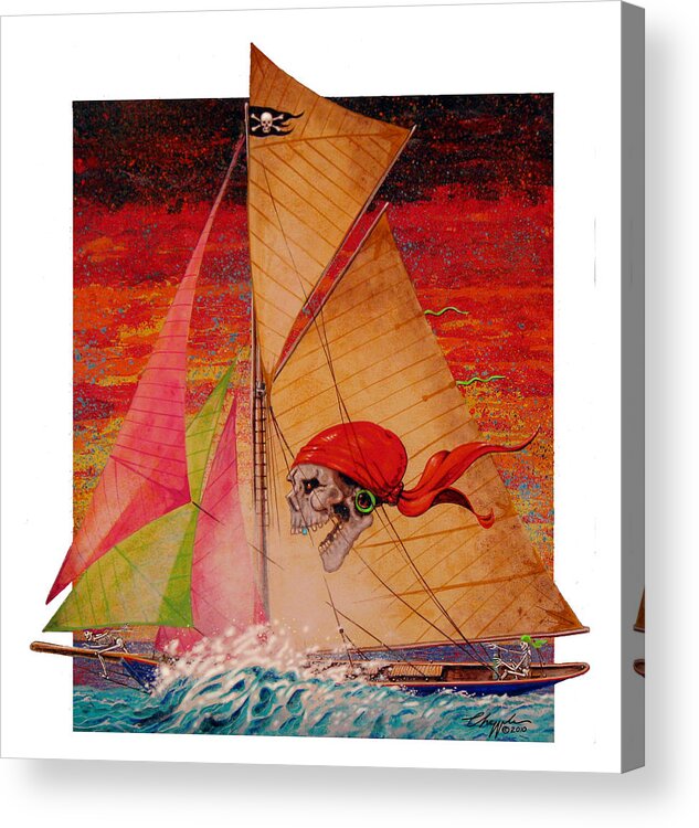Pirate Painting Acrylic Print featuring the painting Pirate Passage by David Chapple