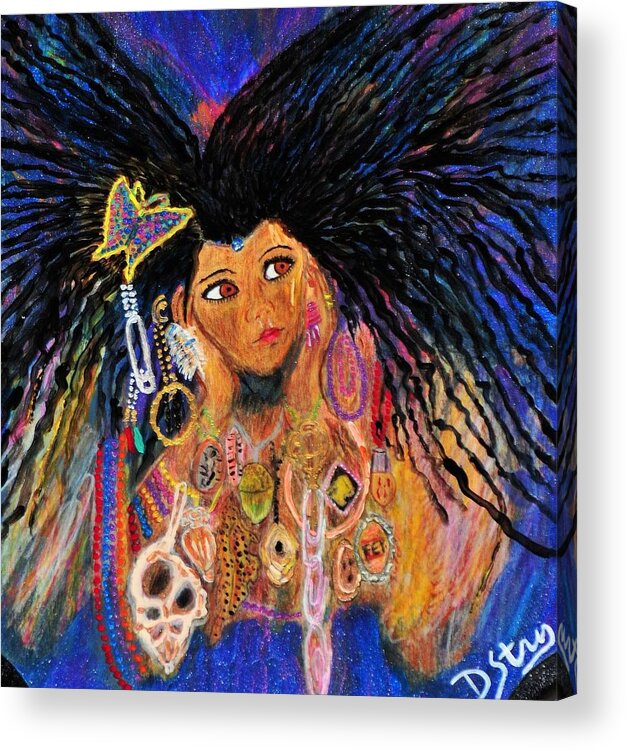 Child Acrylic Print featuring the mixed media Precious Fairy Child by Deborah Stanley